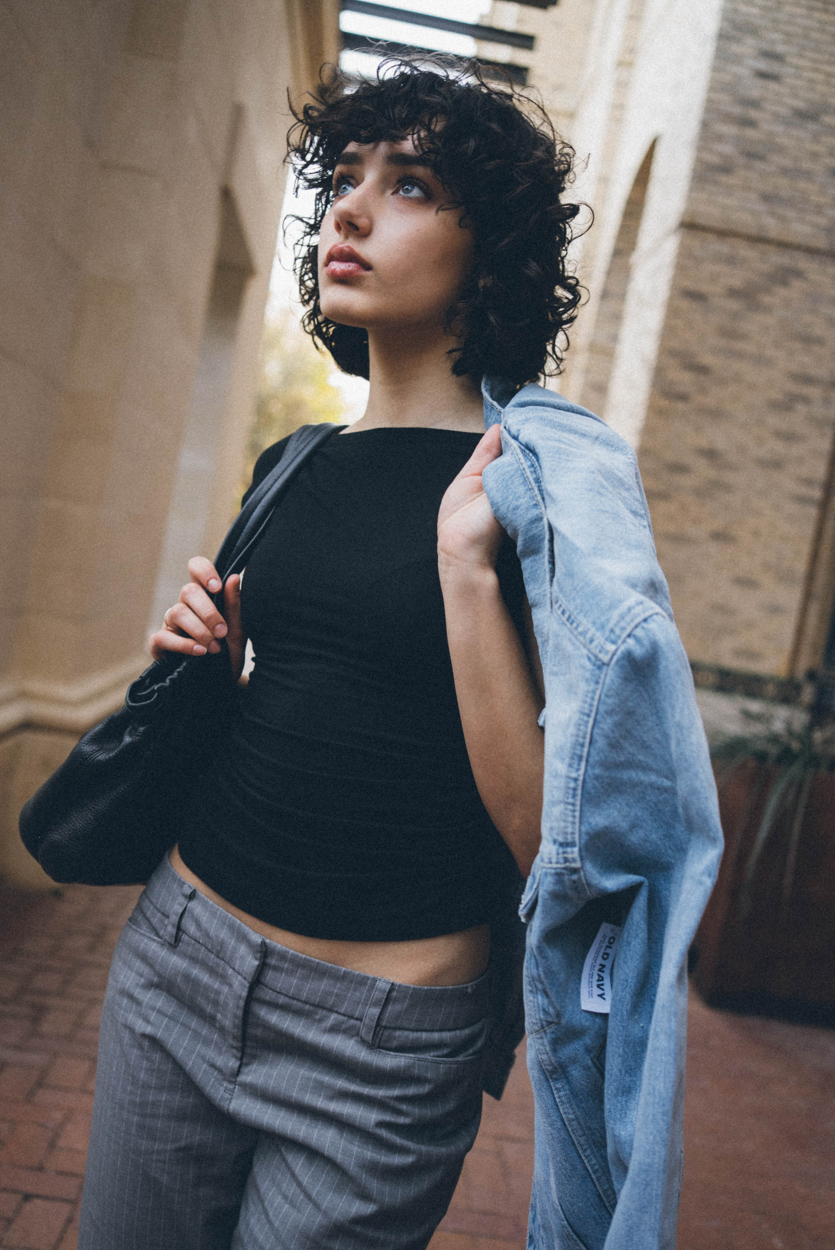 Fashion editorial model posing outdoors in San Antonio