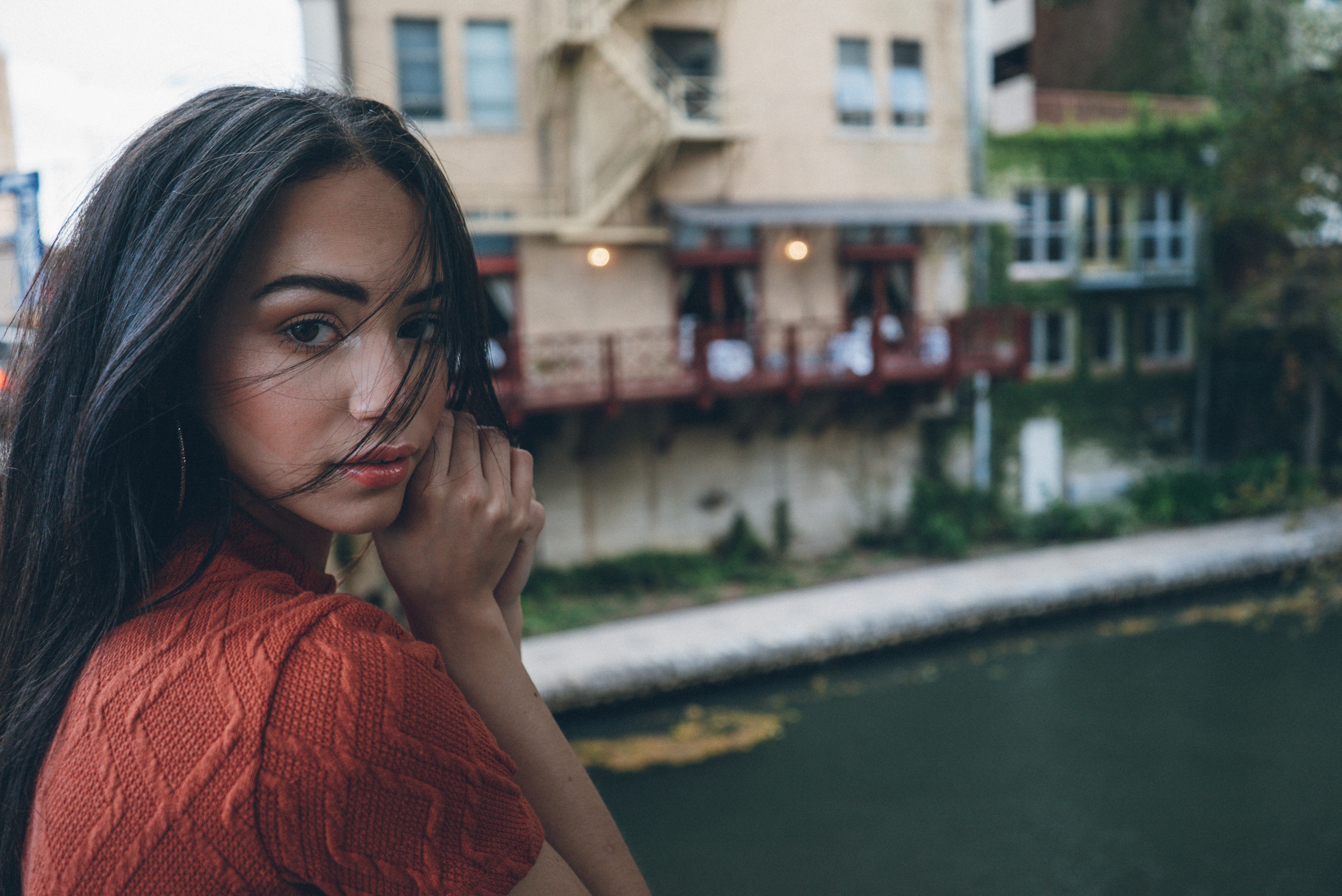 Close-up emotive portrait with soft natural shadows